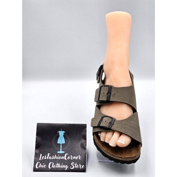 Birkenstock Betula Women's Olive Green Open Toe Double Strap Sandals Size 6 2346 - Picture 13 of 16